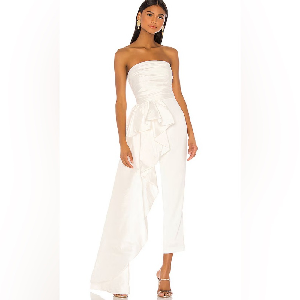 Jay Godfrey Sky Jumpsuit in White/Ivory, Size 0